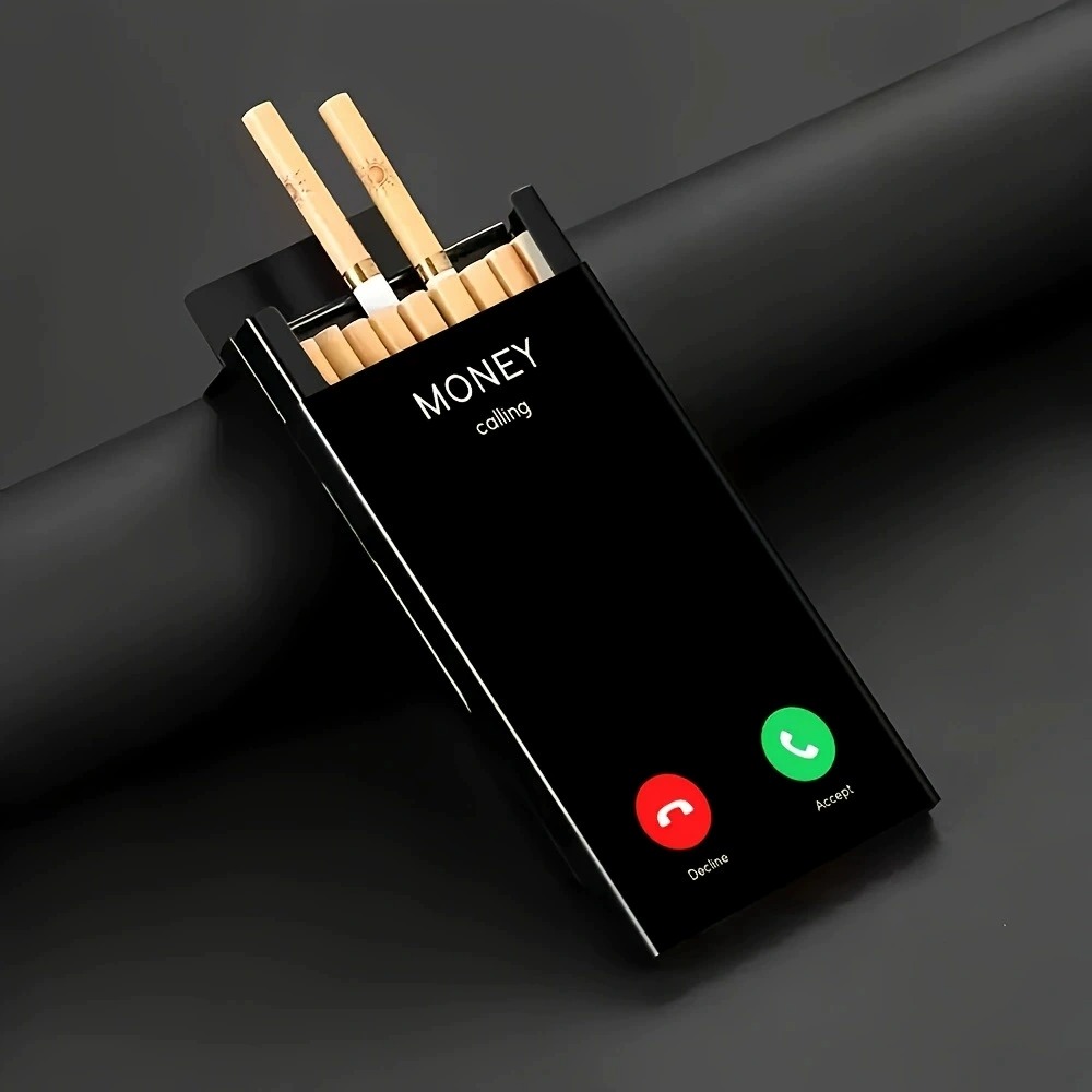 Slim Metal Cigarette Case with - Phone Cases 评论和价格