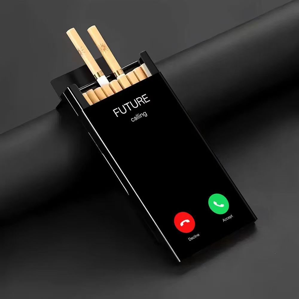 Slim Metal Cigarette Case with - Phone Cases 评论和价格