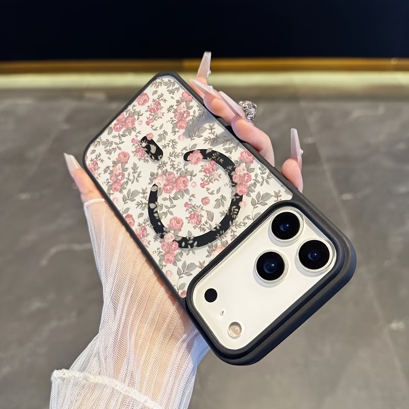 Pink Tiny Rose Clear Magnetic  - Clear Shockproof Bumper Case 评论和价格