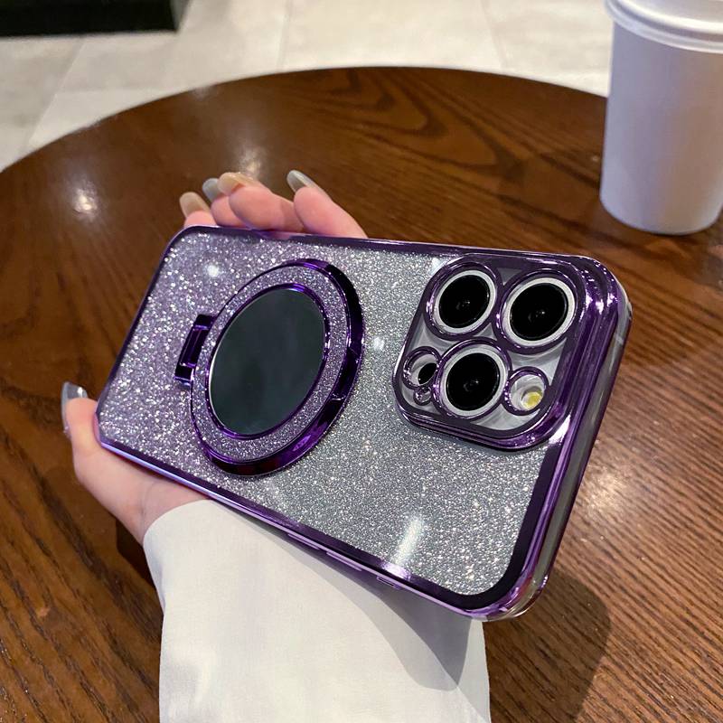 Makeup Mirror Ring Phone Case  - Liquid Silicone Magnetic Phone Case 评论和价格